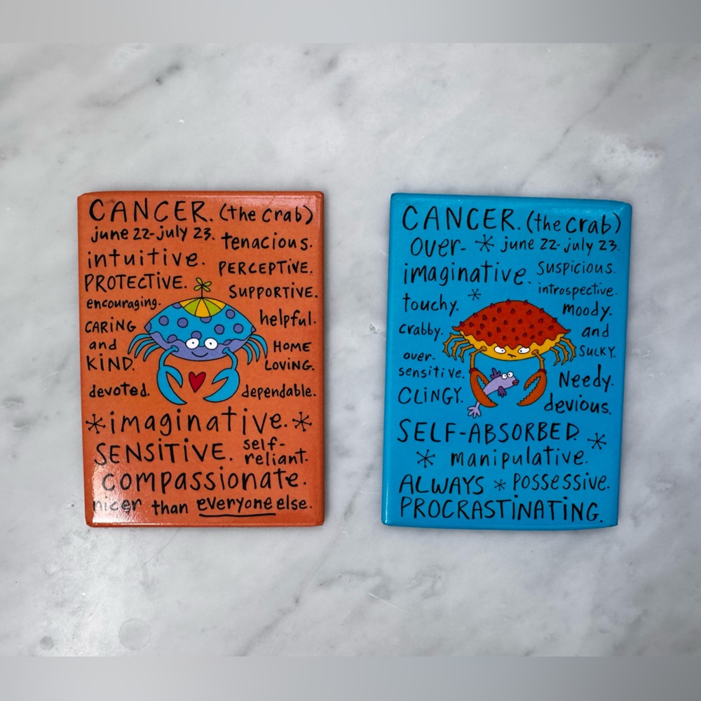 ♋️ CANCER Astrological Refrigerator Magnets Pair